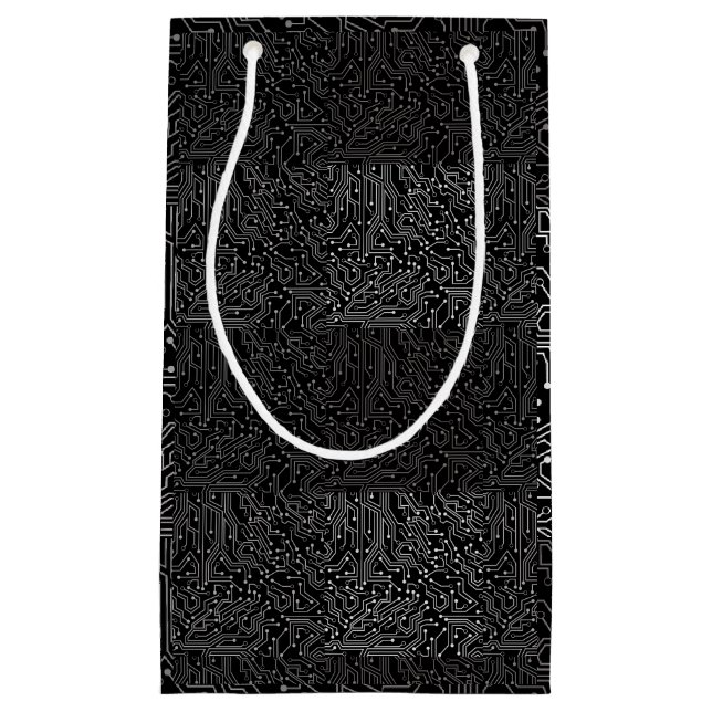 Connected circuit pattern b Black GB Small Gift Bag (Front)