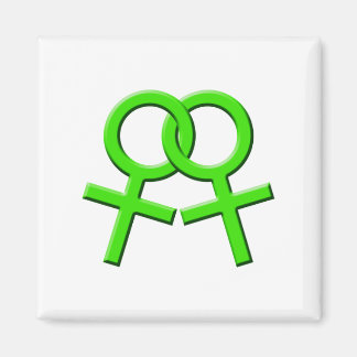 Connected Green Female Symbols Magnet 03