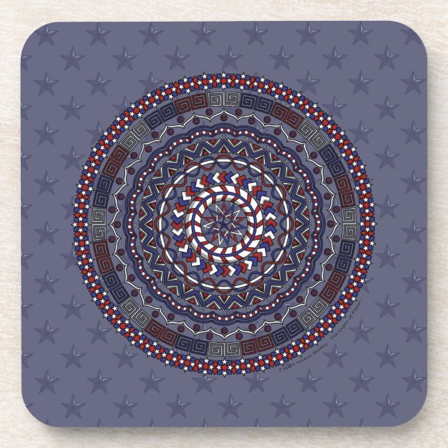 Connected Independence Day Square Coaster (Front)