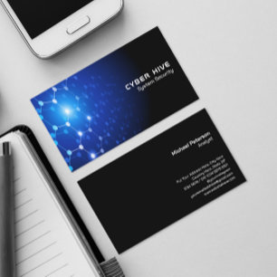 Connected Lines and Dots   Modern Futuristic Business Card