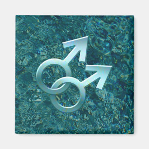 Connected Male Symbols Design Magnet 001
