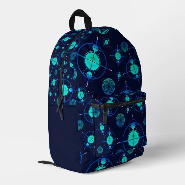 Connected Minds Pattern 2 Printed Backpack (Back Corner Left)