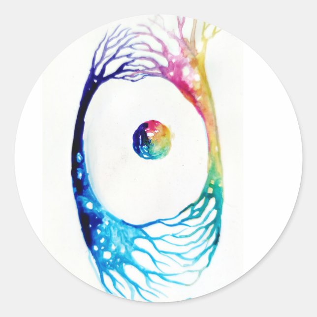 Connected neurons  classic round sticker (Front)