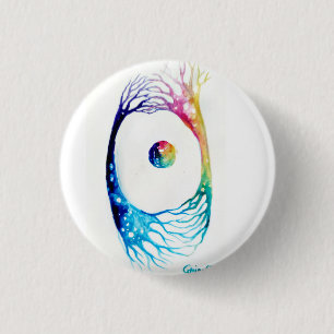 Connected neurons classic round sticker 3 cm round badge