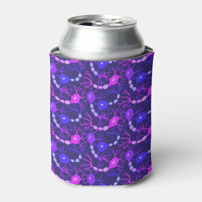 Connected Neurons Neon Purple Can Cooler (Can Front)