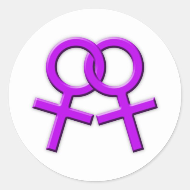 Connected Purple Female Symbols Stickers 02 (Front)