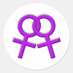 Connected Purple Female Symbols Stickers 02
