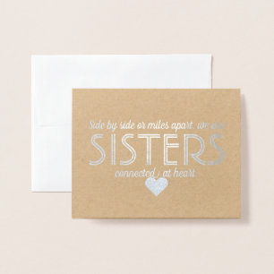 Connected Sisters Fun Bridesmaid or Maid of Honour Foil Card