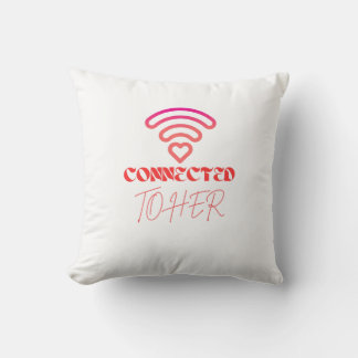 Connected to Her WiFi Heart Design Valentine's Cushion