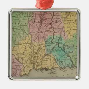 Connecticut 3 metal ornament