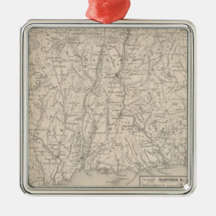 Connecticut 3 metal ornament