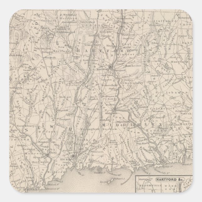 Connecticut 3 square sticker (Front)