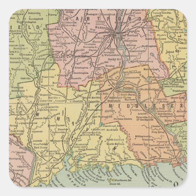 Connecticut 5 square sticker (Front)