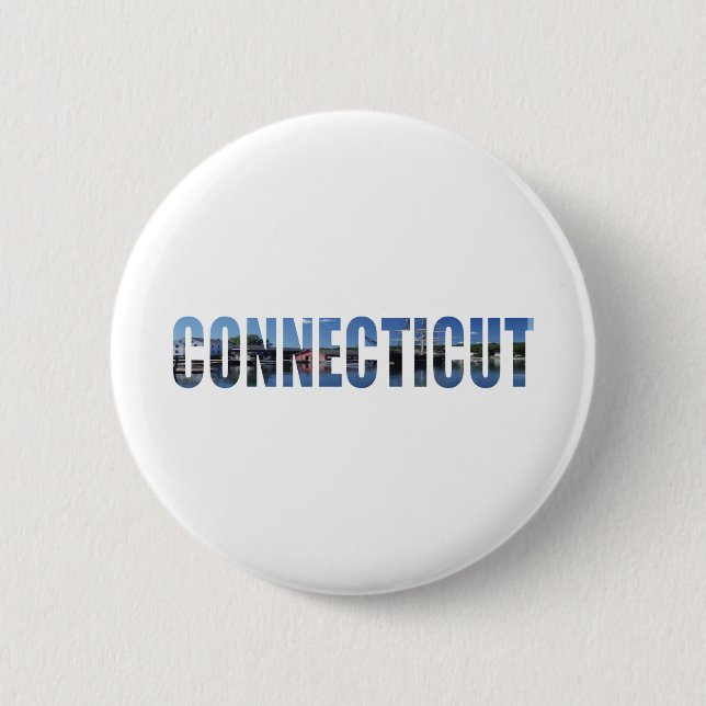 Connecticut 6 Cm Round Badge (Front)