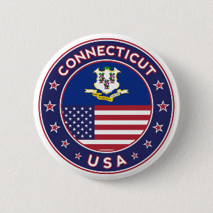 Connecticut 6 Cm Round Badge