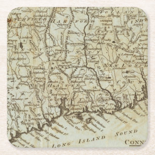 Connecticut 7 square paper coaster