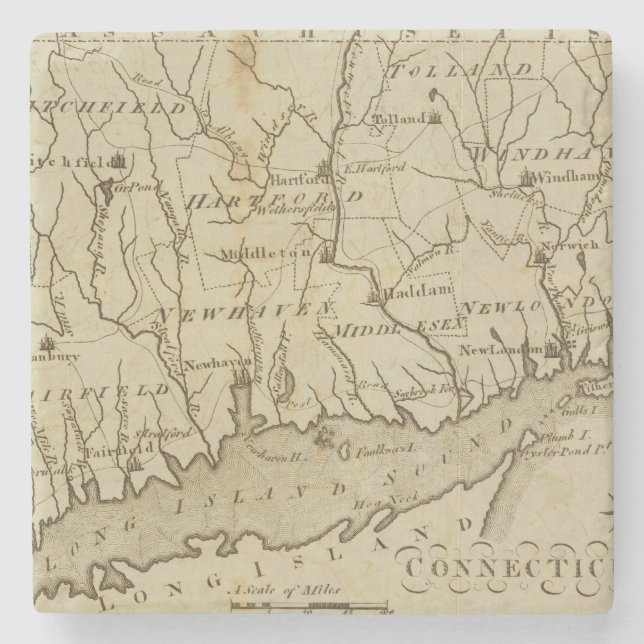 Connecticut 8 stone coaster (Front)