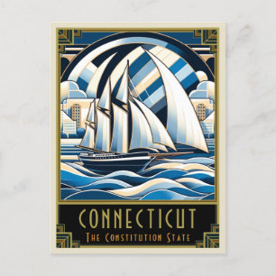 Connecticut Art Deco Postcard