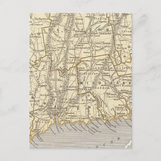 Connecticut Atlas Map Postcard (Front)