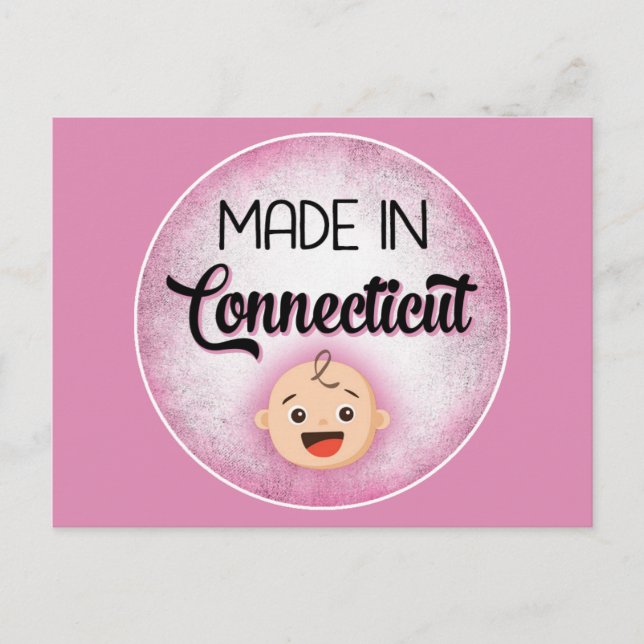 Connecticut Baby Funny Pink New Girl Postcard (Front)