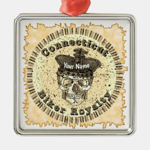 Connecticut Biker  Metal Ornament
