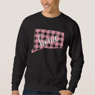 Connecticut Buffalo Plaid Home State Country Pink Sweatshirt