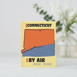Connecticut By air travel poster Postcard