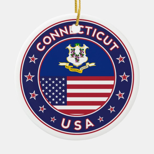 Connecticut Ceramic Ornament (Front)