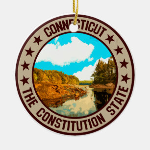 Connecticut ceramic ornament