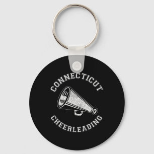 Connecticut Cheer Distressed Retro 90's Cheerleade Key Ring