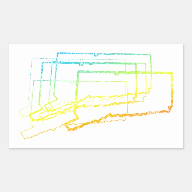 connecticut chill blur rectangular sticker (Front)