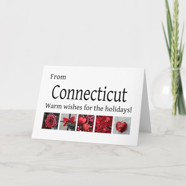 Connecticut Christmas Card with ornaments (Front)