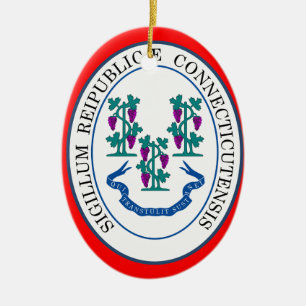 Connecticut Christmas Ornament* Ceramic Tree Decoration