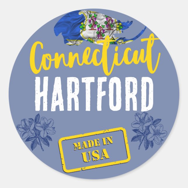 Connecticut Cities Classic Round Sticker (Front)