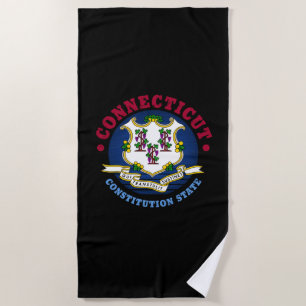 CONNECTICUT CONSTITUTION STATE FLAG BEACH TOWEL