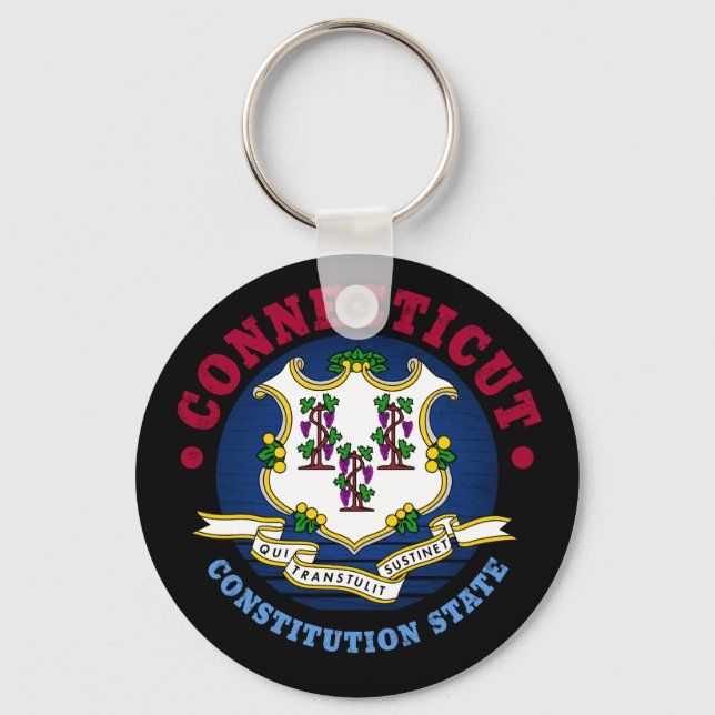CONNECTICUT CONSTITUTION STATE FLAG KEY RING (Front)