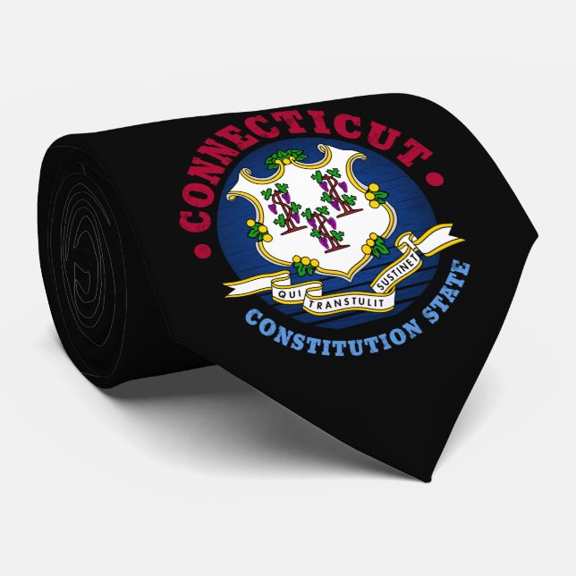 CONNECTICUT CONSTITUTION STATE FLAG TIE (Rolled)