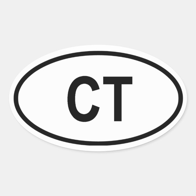 Connecticut "CT" Oval Sticker (Front)