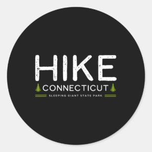 Connecticut Ct Sleeping Giant Park Hike Tree Retro Classic Round Sticker
