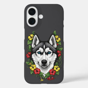 Connecticut Dog And Colourful Mirablis Blossom iPhone 16 Case