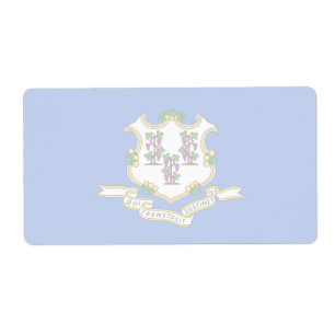 Connecticut Faint Flag Shipping Label