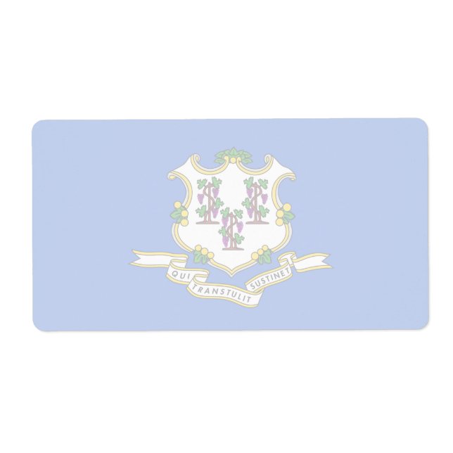 Connecticut Faint Flag Shipping Label (Front)