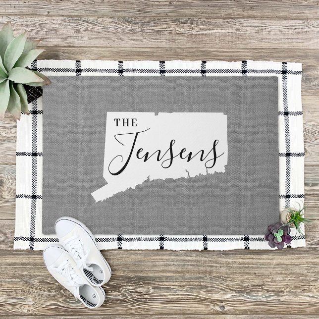 Connecticut Family Monogram State Doormat (Creator Uploaded)