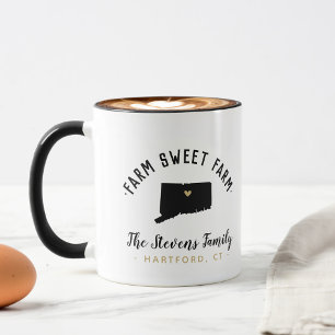 Connecticut Farm Sweet Farm Family Monogram Mug