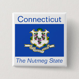 Connecticut Flag Button