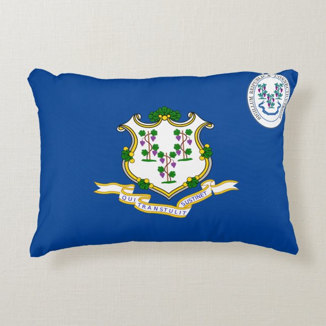 Connecticut flag decorative cushion (Front)