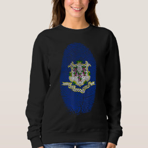 Connecticut Flag Fingerprint Dna For Connecticuter Sweatshirt