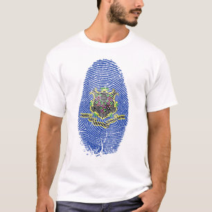 Connecticut Flag Fingerprint Dna For Connecticuter T-Shirt