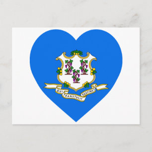 Connecticut Flag Heart Postcard