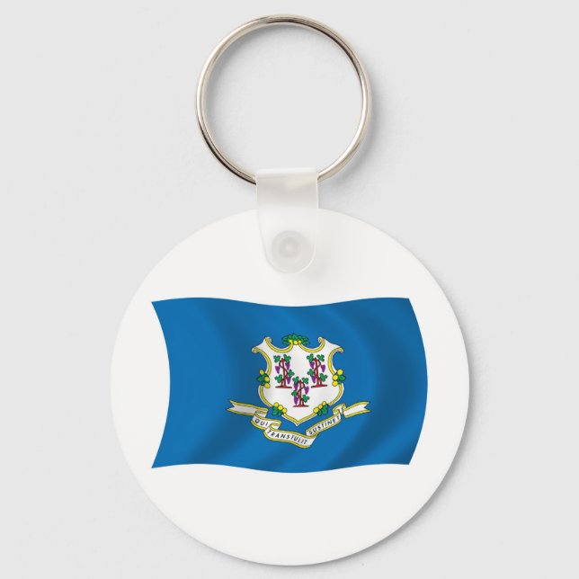 Connecticut Flag Keychain (Front)
